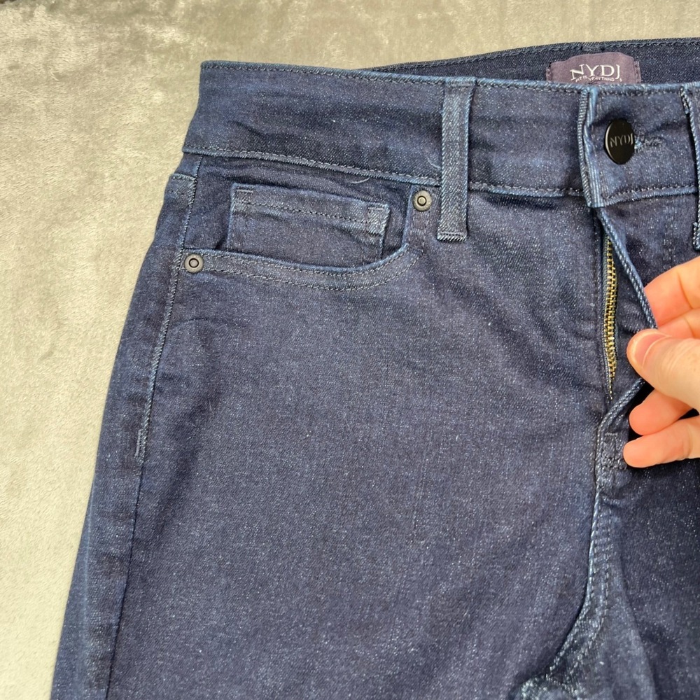 NYDJ Marilyn Straight Jeans Womens 4 Dark Blue Rinse Stretch Lift Tuck Denim New - Picture 4 of 15